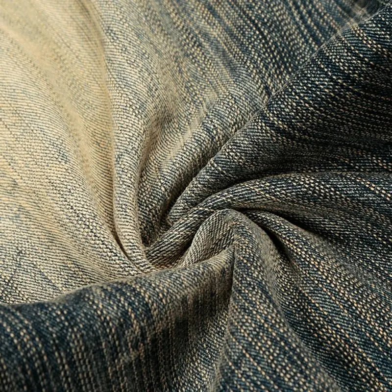 American - style Water - washed lightning Pattern Loose - fitting Wide - leg Curved Knife Pants Baggy Cool Straight - denim Pants for Men - ZentrovaZentrova