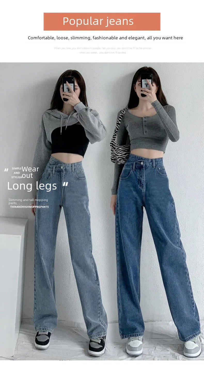 1970s Retro Crossbody High - waist Slimming Drag - on Straight - crotch Long Pants Women Summer Cotton Material - ZentrovaZentrova
